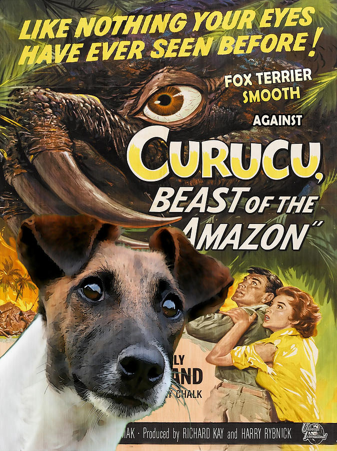 Fox Terrier - Smooth Fox Terrier Art Canvas Print - Curucu Movie Poster Painting by Sandra Sij