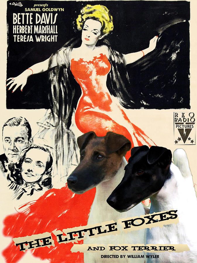 Fox Terrier - Smooth Fox Terrier Art Canvas Print - The Little Foxes Movie Poster Painting by Sandra Sij