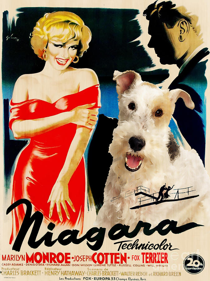 Fox Terrier - Wire Fox Terrier Art Canvas Print - Niagara Movie Poster Painting by Sandra Sij