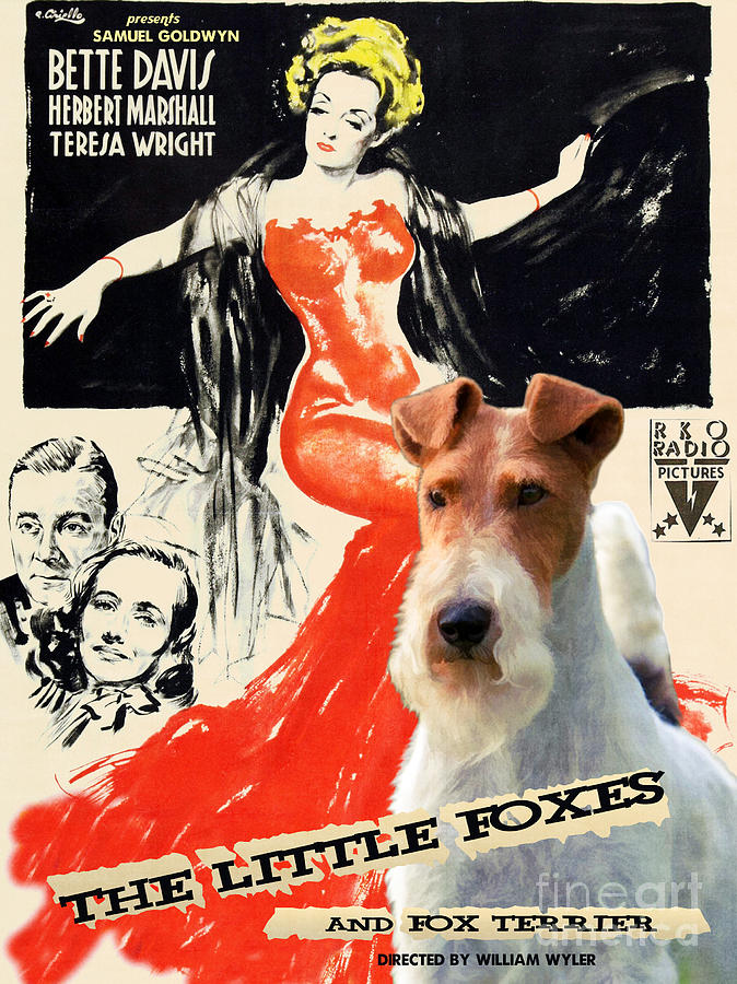 Fox Terrier - Wire Fox Terrier Art Canvas Print - The Little Foxes Movie Poster Painting by Sandra Sij
