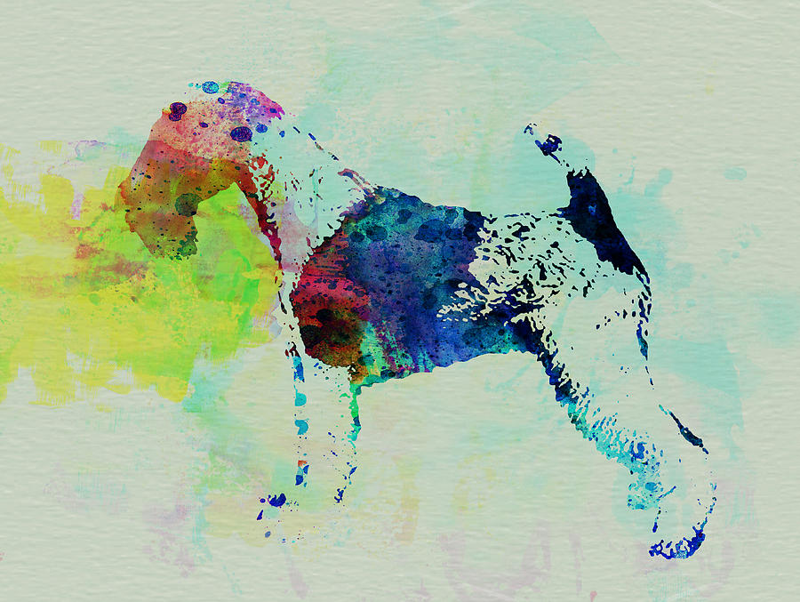 Dog Painting - Fox Terrier Watercolor by Naxart Studio
