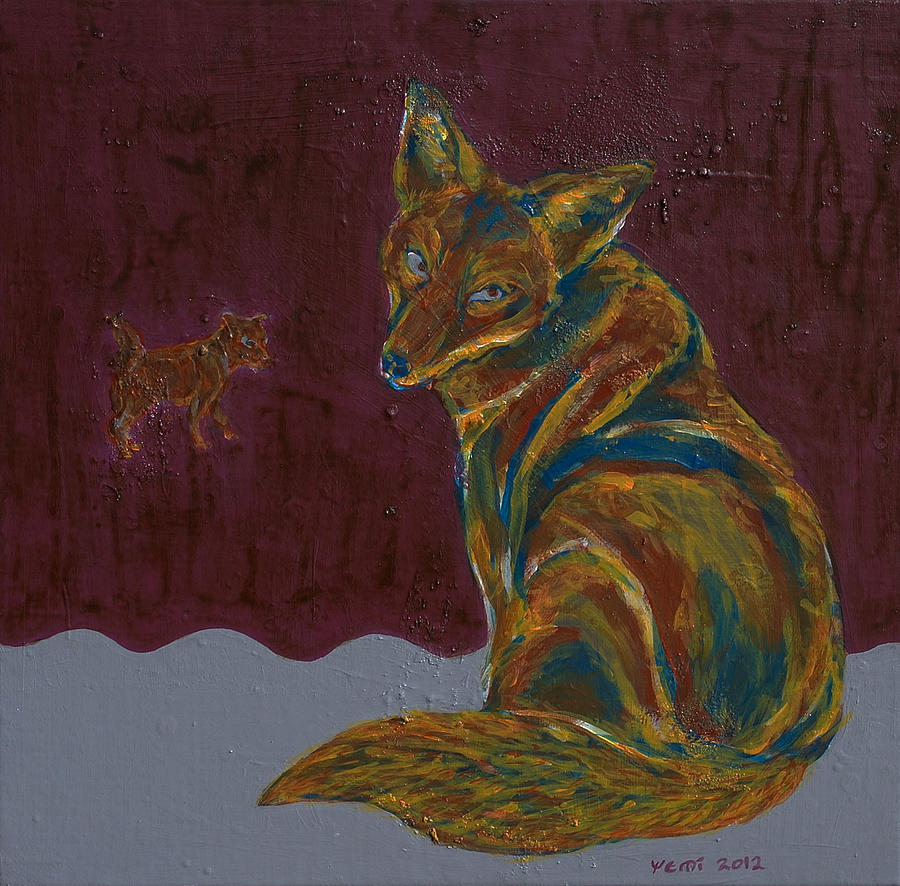 Fox Painting - fox by Yemi Kim