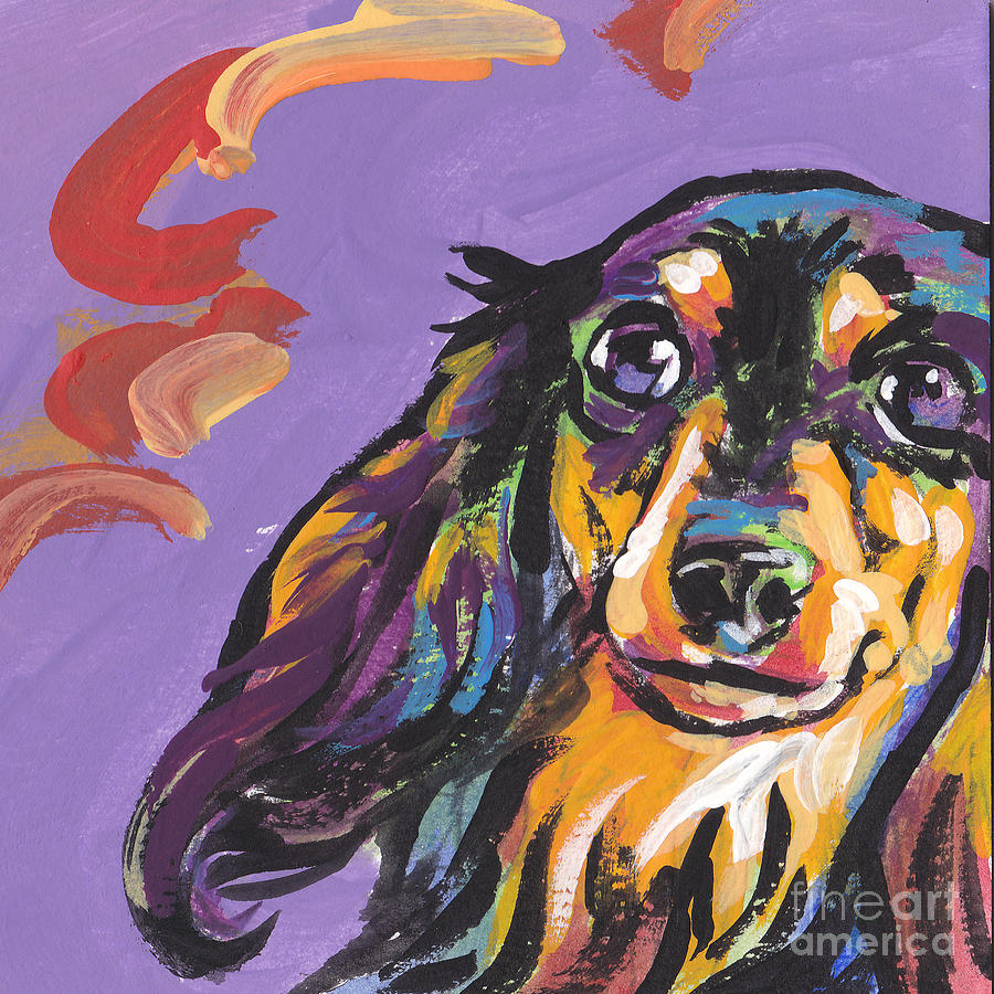 Foxie Doxie Painting by Lea S