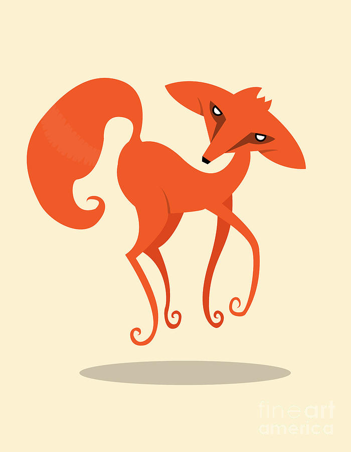 Red Fox Digital Art - Foxprit by Volkan Dalyan