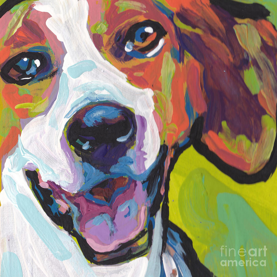 Dog Painting - Foxy American Hound by Lea S