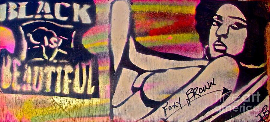 Black Painting - Foxy Brown by Tony B Conscious