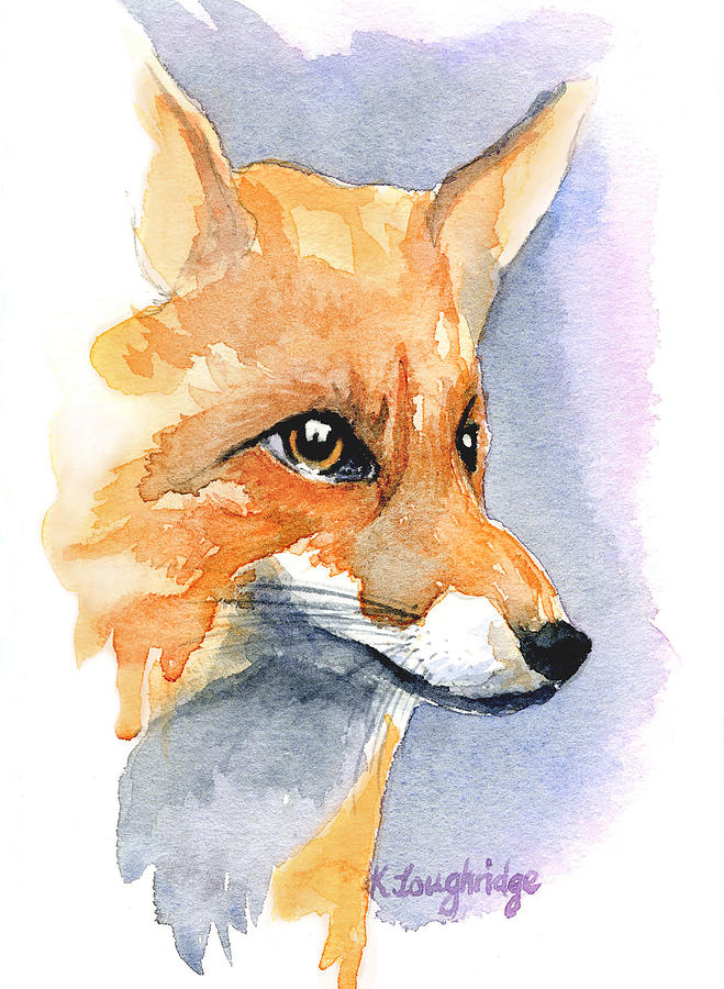 Foxy Painting by Karen  Loughridge KLArt