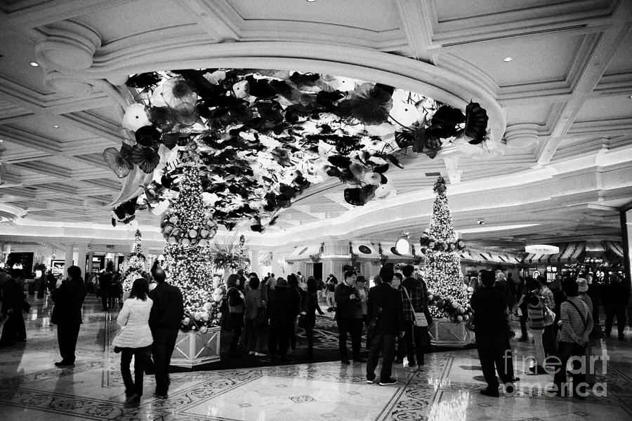 Foyer Of The Bellagio Hotel And Casino With Christmas Trees Las Vegas Nevada Usa