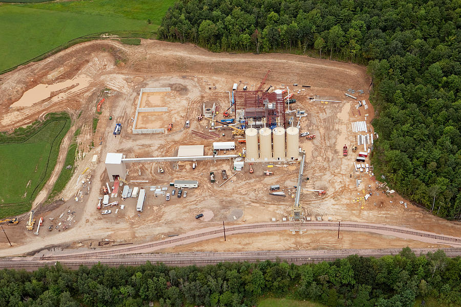 Frac Sand Processing Facility Construction Aerial Photograph by BanksPhotos