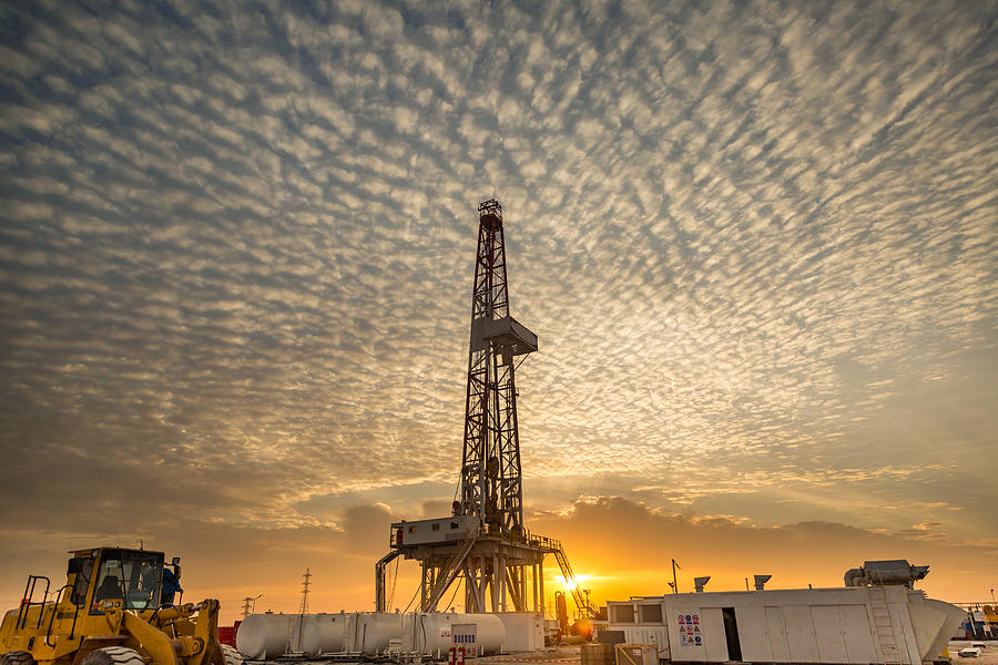 Fracking Drill Rig at Sunset Photograph by Sasacvetkovic33