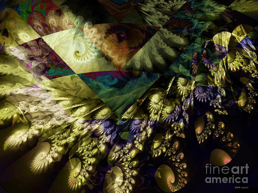 Fracta-Flora Dark Digital Art by Elizabeth McTaggart
