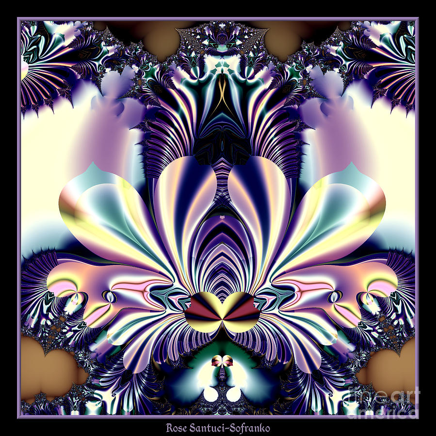Fractal 26 Jeweled Tone Lotus Flower Digital Art by Rose Santuci-Sofranko