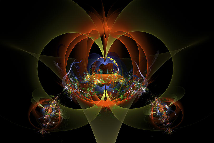 Fractal Art - Psychedelic Abstract Image - Digital Art - Red Yellow Black  Photograph by Keith Webber Jr