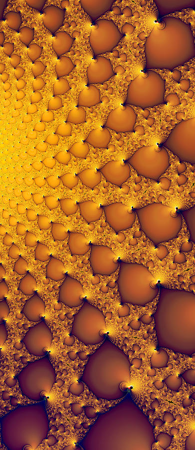 Abstract Photograph - Fractal artwork golden and yellow abstract by Matthias Hauser
