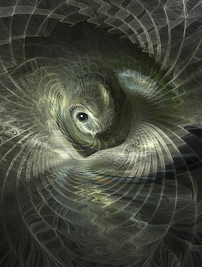 Bird Digital Art - Fractal Bird in its Nest by Carol and Mike Werner