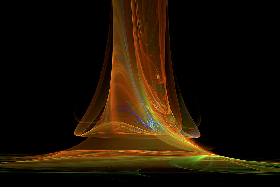 Fractal Flame Art Abstract Light Beam Black and Orange Photograph by Keith Webber Jr