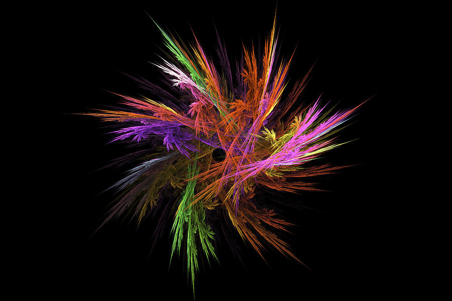 Abstract Photograph - Fractal Flame - Digital Flower Image - Modern Art by Keith Webber Jr