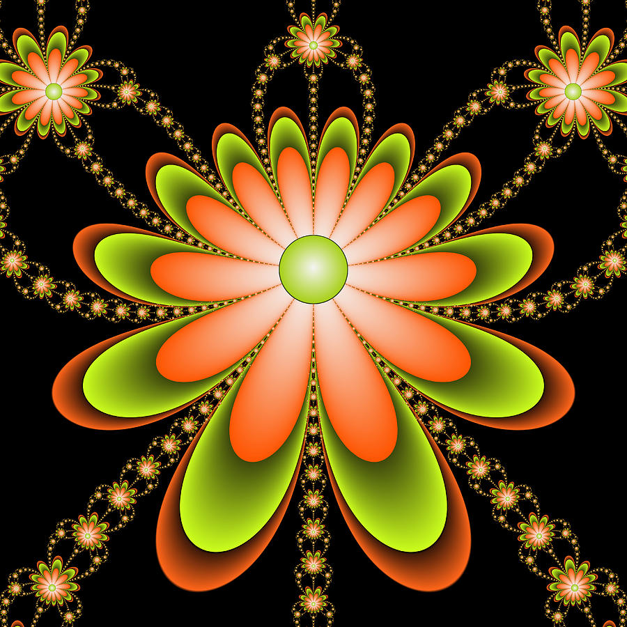 Fractal Floral Decorations Digital Art by Gabiw Art