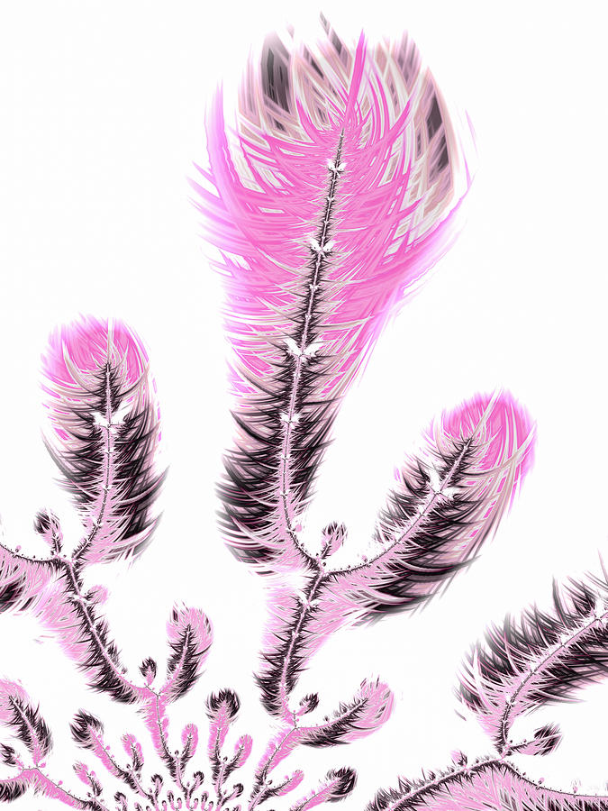 Fractal flower digital artwork light pastel pink Digital Art by Matthias Hauser