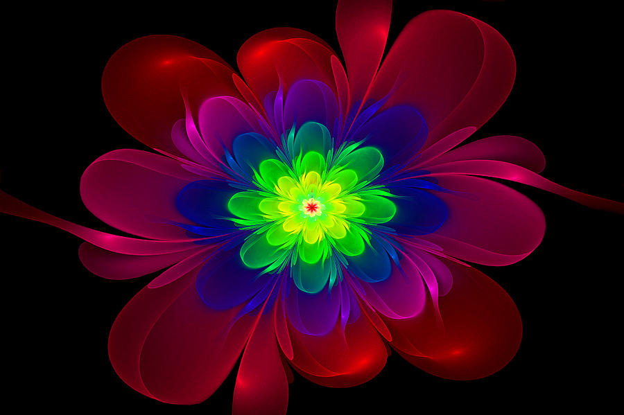 Fractal Flower II Digital Art by Sandy Keeton