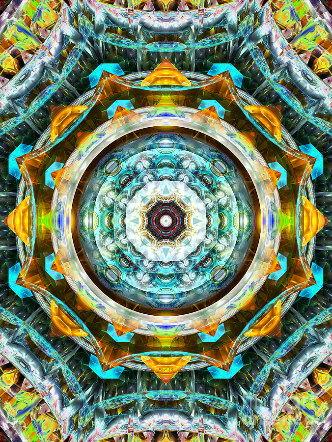 Fractal Glass Kaleidoscope Digital Art by Phil Perkins