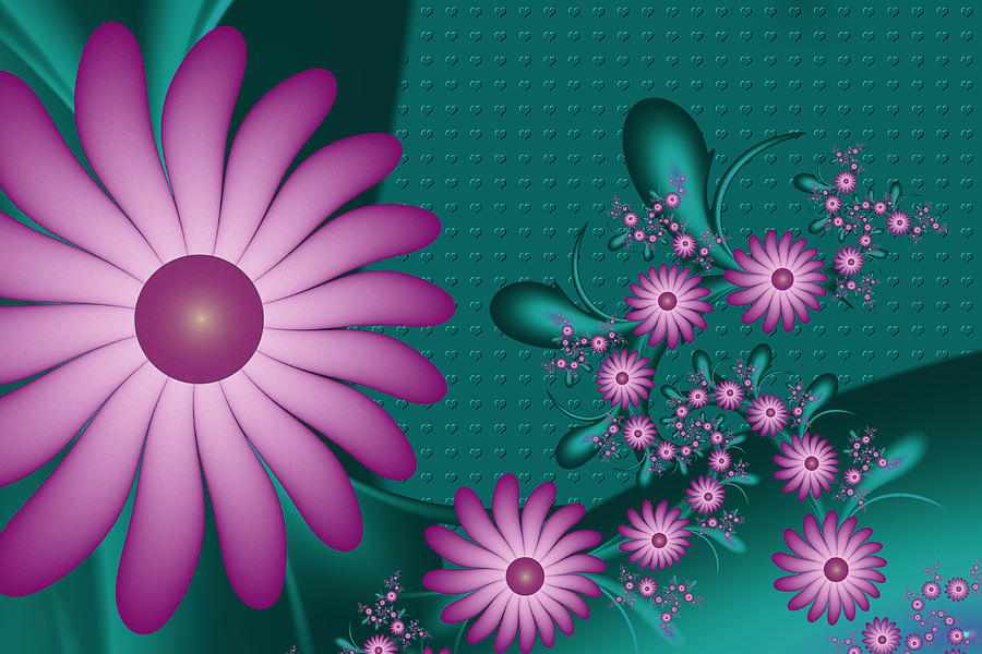 Fractal Happy Flowers 1 Digital Art by Gabiw Art