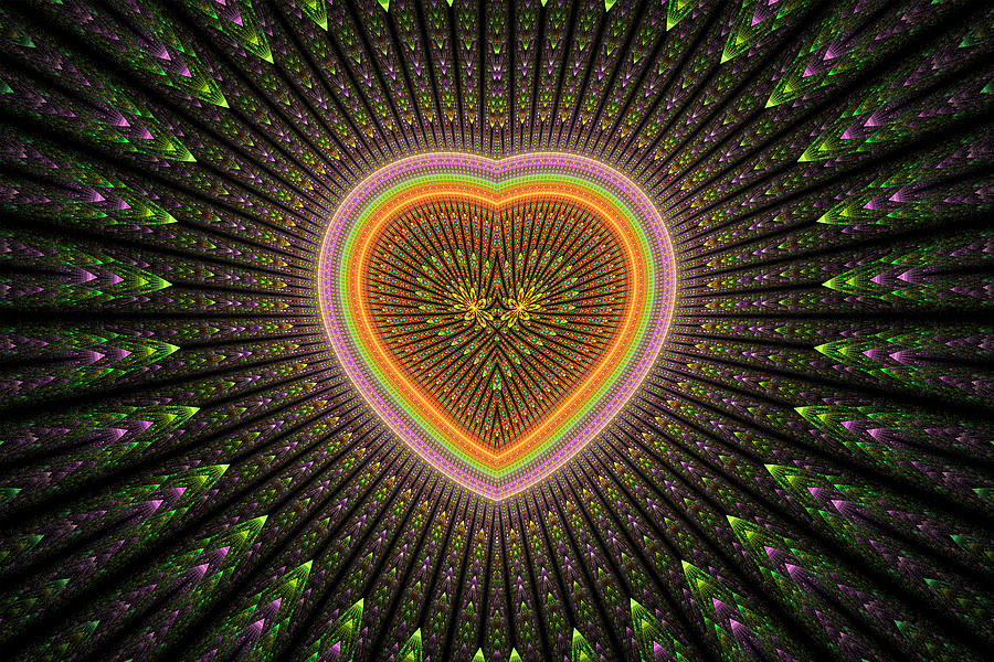 Fractal Heart 1 Digital Art by Sandy Keeton