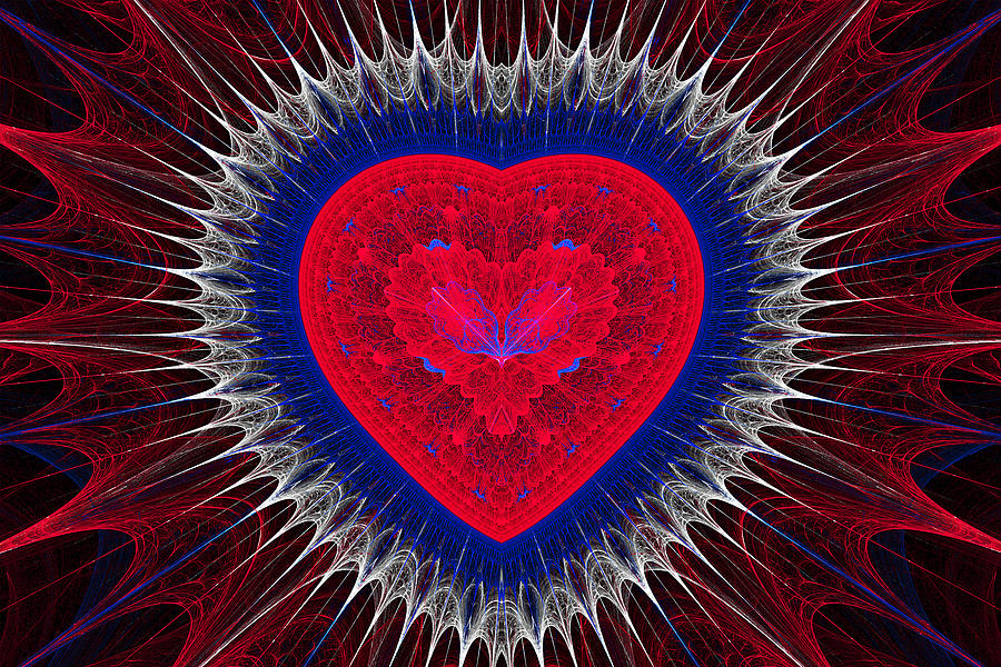 Fractal Heart 3 Digital Art by Sandy Keeton
