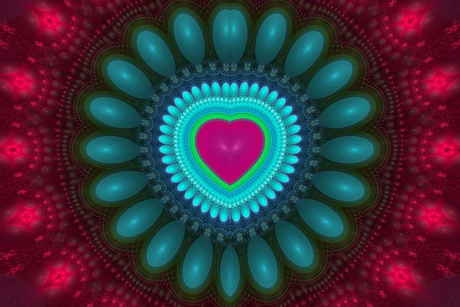 Fractal Heart 4 Digital Art by Sandy Keeton