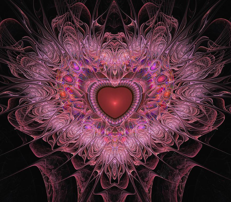 Fractal Heart  Painting by Bruce Nutting