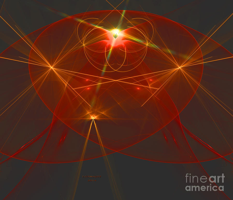 Abstract Digital Art - Fractal Hearts by Melissa Messick