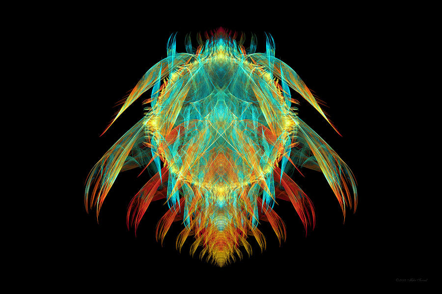 Abstract Digital Art - Fractal - Insect - I found it in my cereal by Mike Savad