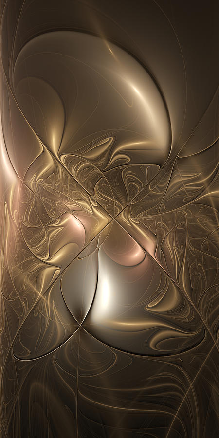 Fractal Living Brown Metal Digital Art by Gabiw Art