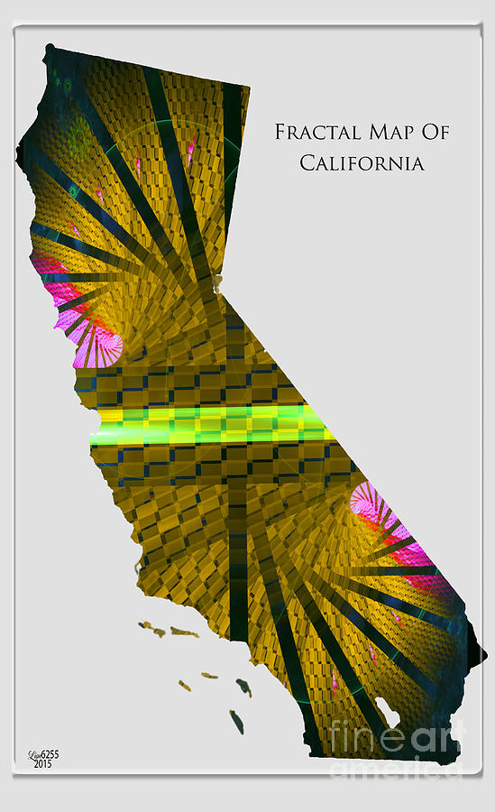 Fractal Map Of California  Digital Art by Melissa Messick