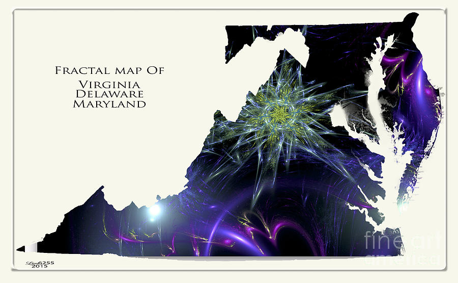 Fractal Map of Virginia Delaware And Maryland Digital Art by Melissa Messick