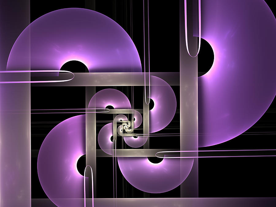 Fractal Purple Semicircles Digital Art by Gabiw Art
