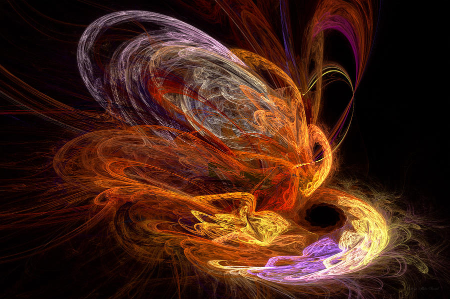 Abstract Digital Art - Fractal - Rise of the phoenix by Mike Savad