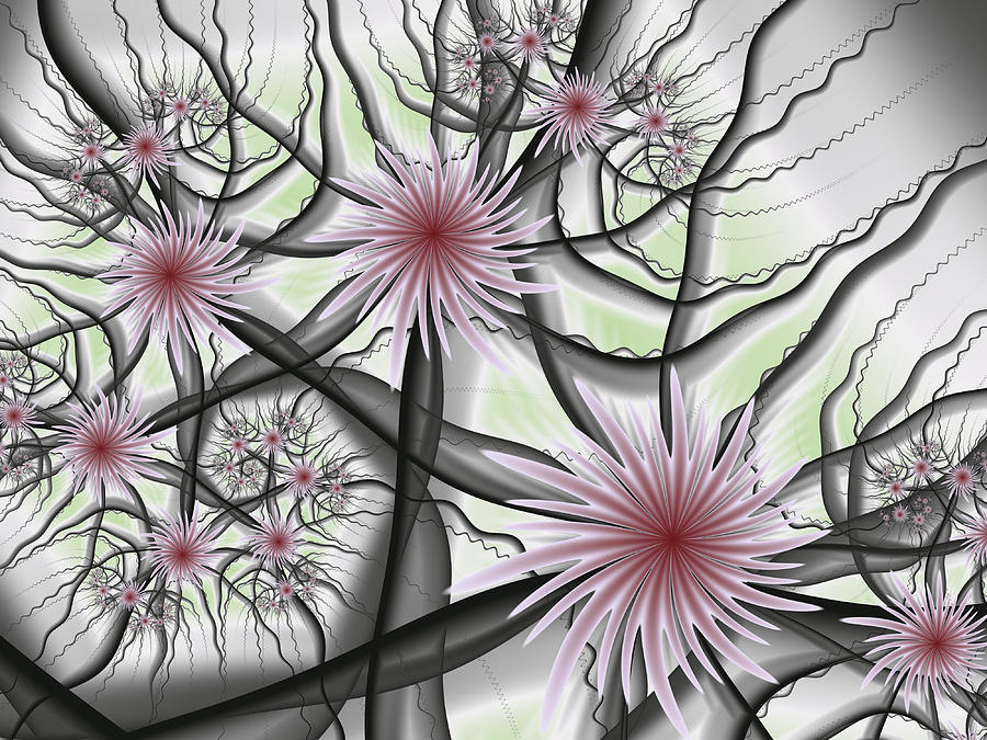 Fractal Romantic Flowers Digital Art by Gabiw Art