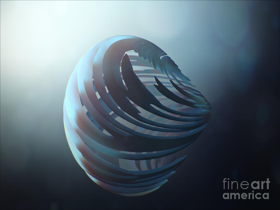 Mermaid Painting - Fractal sphere  by Pixel Chimp