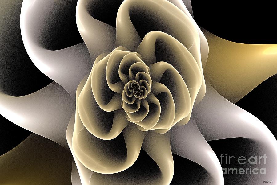 Fractal Spiral Bloom Digital Art by Elizabeth McTaggart