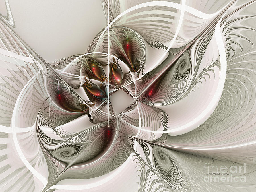 Abstract Digital Art - Fractal With Interior View by Karin Kuhlmann