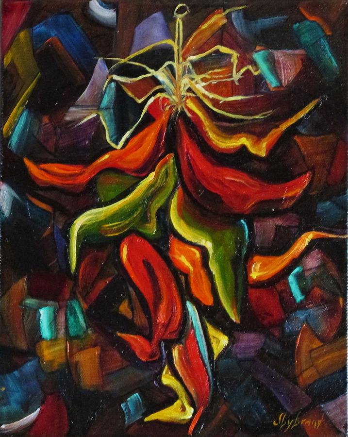 Fractured Chile Ristra Painting by Judy Lybrand | Fine Art America