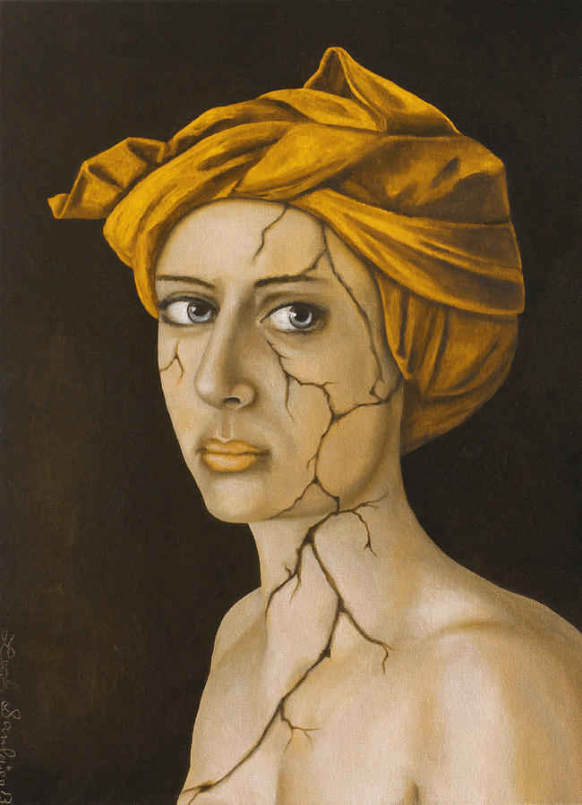 Fractured Identity in Gold Painting by Leah Saulnier The Painting Maniac