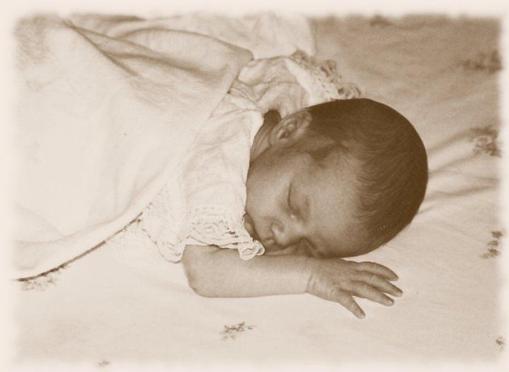 Bed Photograph - Fragile baby girl by Lee Farley