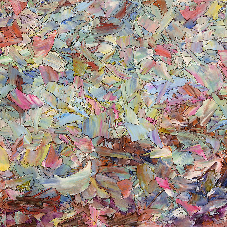 Abstract Painting - Fragmented Hill - Square by James W Johnson