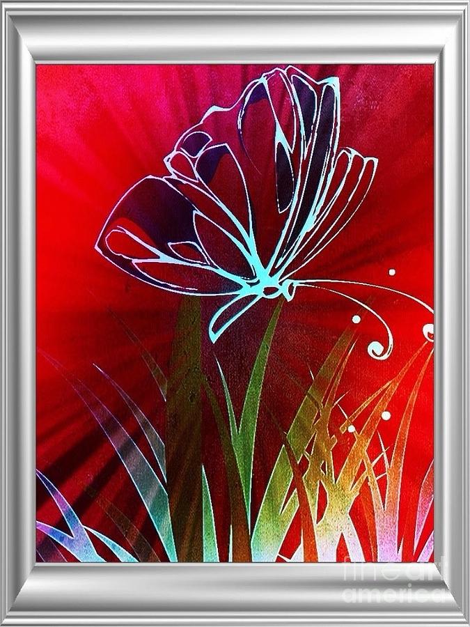 Framed Butterfly Digital Art by Gayle Price Thomas