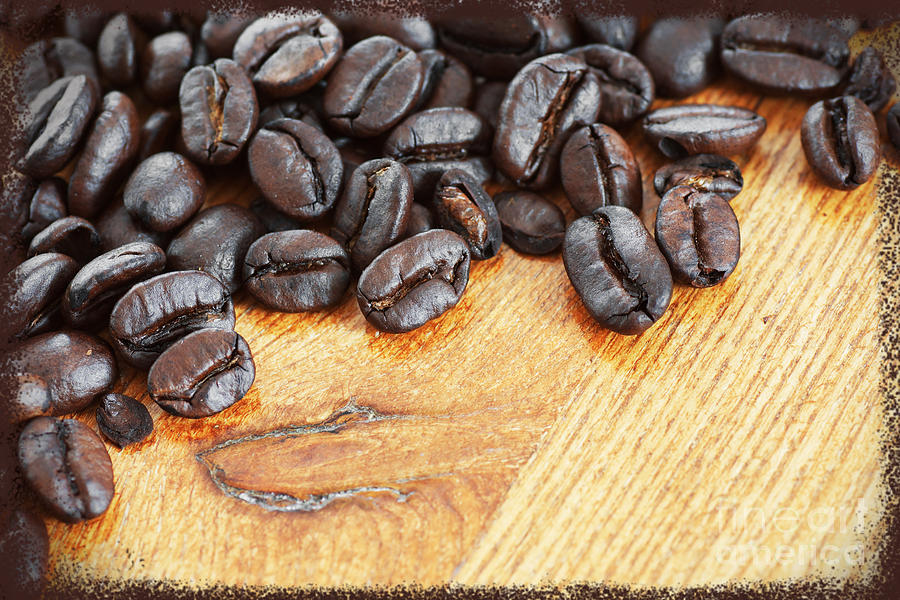 Coffee Photograph - Framed coffee beans by Sylvie Bouchard