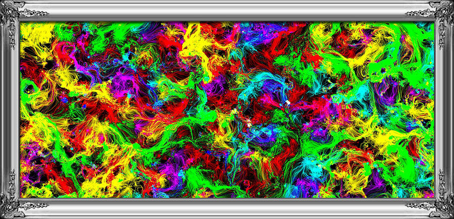 Framed Spawned Colors Painting by Bruce Nutting