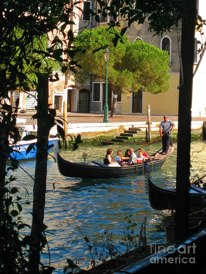 Boat Photograph - Framing A Gondola in Venice by John Malone