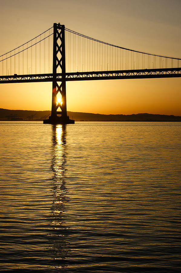 Framing the Sunrise at San Franciscos Bay Bridge in California Photograph by Georgia Mizuleva